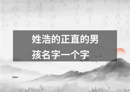 姓浩的正直的男孩名字一个字