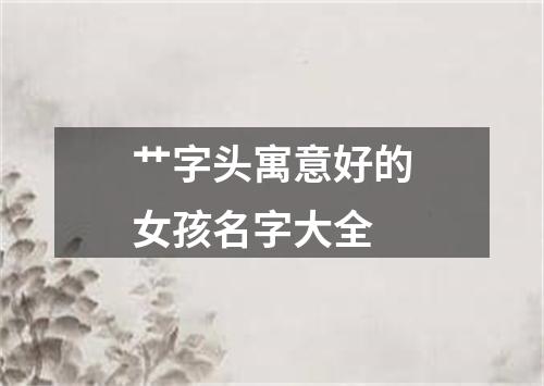 艹字头寓意好的女孩名字大全