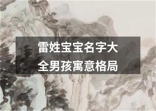 雷姓宝宝名字大全男孩寓意格局
