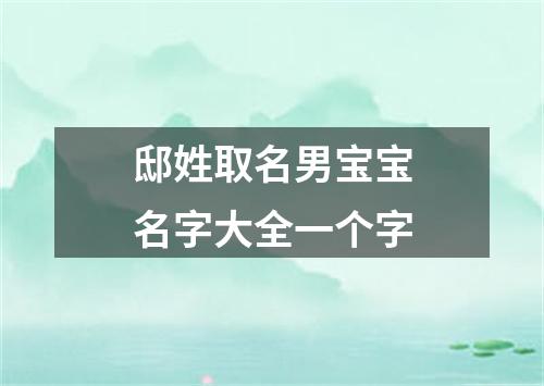 邸姓取名男宝宝名字大全一个字