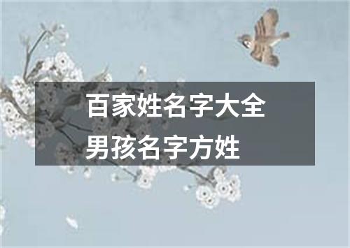 百家姓名字大全男孩名字方姓