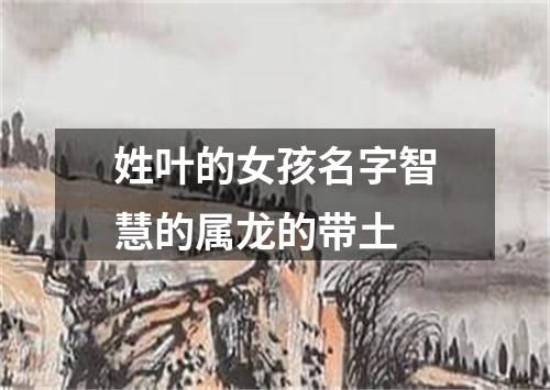 姓叶的女孩名字智慧的属龙的带土