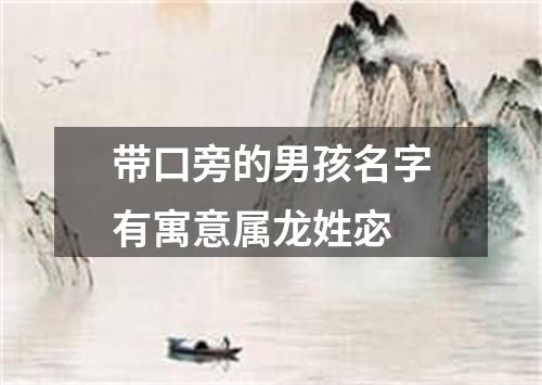 带口旁的男孩名字有寓意属龙姓宓
