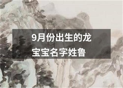 9月份出生的龙宝宝名字姓鲁