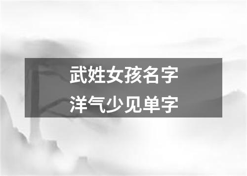 武姓女孩名字洋气少见单字