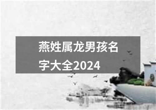 燕姓属龙男孩名字大全2024