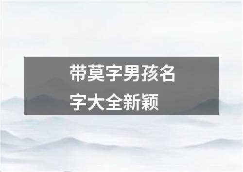 带莫字男孩名字大全新颖