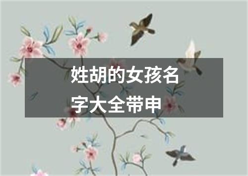 姓胡的女孩名字大全带申