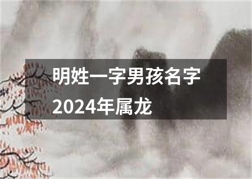 明姓一字男孩名字2024年属龙