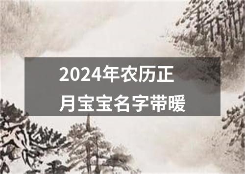 2024年农历正月宝宝名字带暖