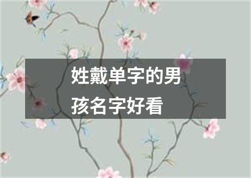 姓戴单字的男孩名字好看