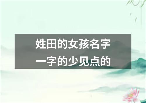 姓田的女孩名字一字的少见点的