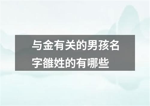 与金有关的男孩名字雒姓的有哪些