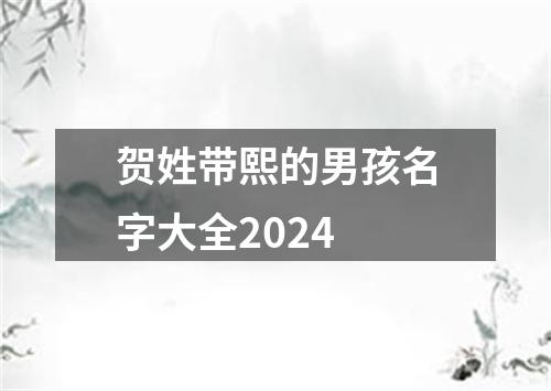 贺姓带熙的男孩名字大全2024
