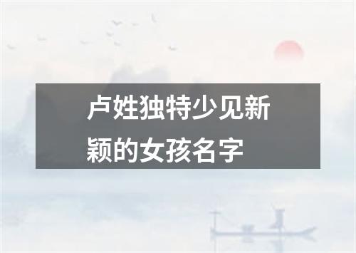 卢姓独特少见新颖的女孩名字