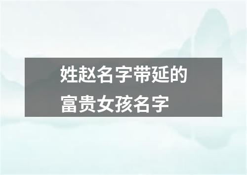 姓赵名字带延的富贵女孩名字