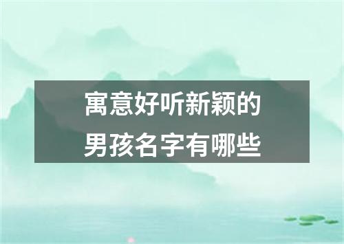 寓意好听新颖的男孩名字有哪些
