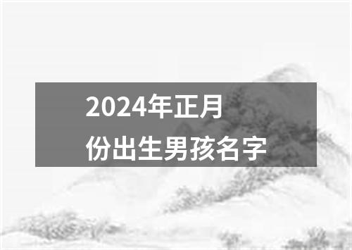2024年正月份出生男孩名字