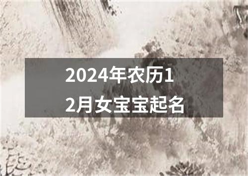 2024年农历12月女宝宝起名