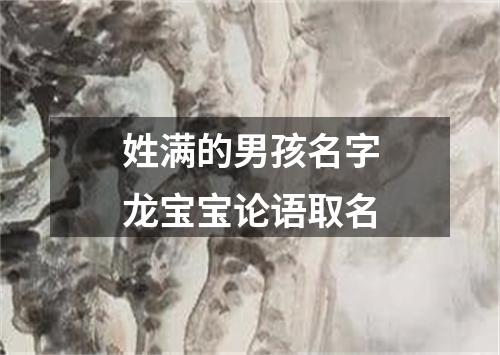 姓满的男孩名字龙宝宝论语取名
