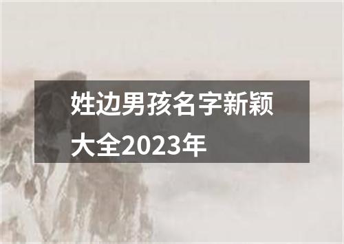 姓边男孩名字新颖大全2023年