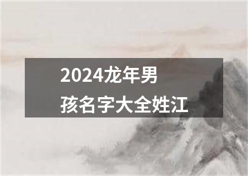 2024龙年男孩名字大全姓江
