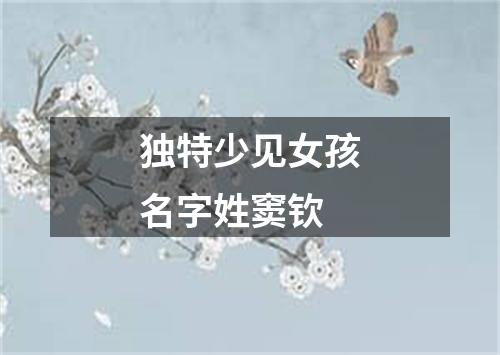 独特少见女孩名字姓窦钦