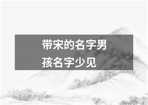 带宋的名字男孩名字少见