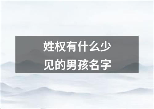 姓权有什么少见的男孩名字