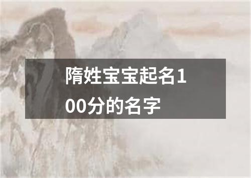 隋姓宝宝起名100分的名字