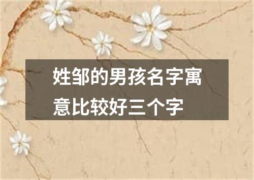 姓邹的男孩名字寓意比较好三个字