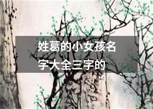 姓葛的小女孩名字大全三字的