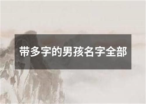带多字的男孩名字全部
