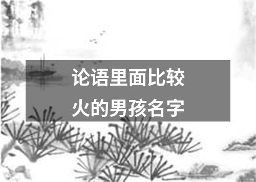 论语里面比较火的男孩名字