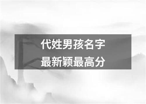 代姓男孩名字最新颖最高分