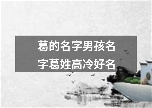 葛的名字男孩名字葛姓高冷好名