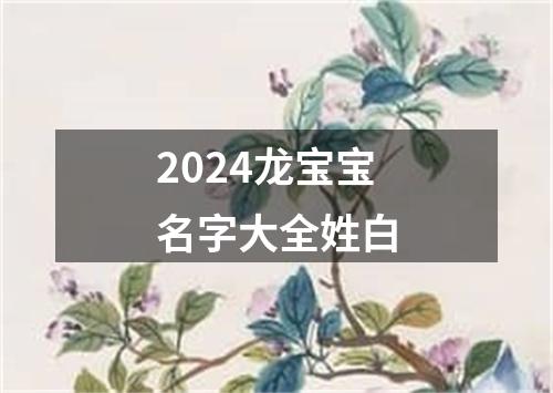 2024龙宝宝名字大全姓白