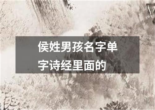 侯姓男孩名字单字诗经里面的