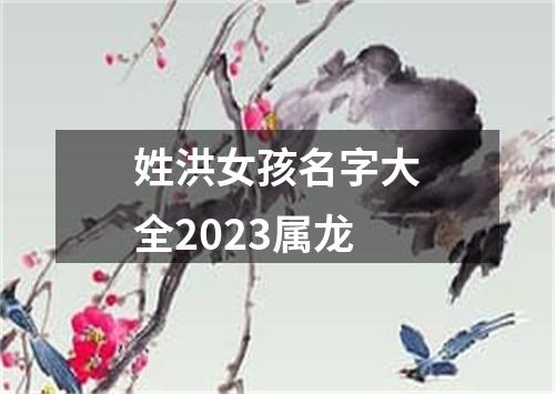 姓洪女孩名字大全2023属龙