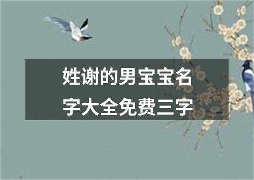 姓谢的男宝宝名字大全免费三字