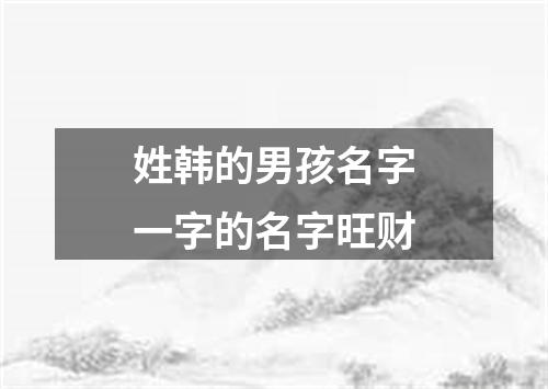 姓韩的男孩名字一字的名字旺财