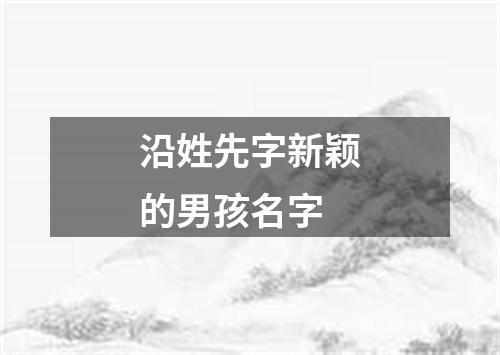 沿姓先字新颖的男孩名字