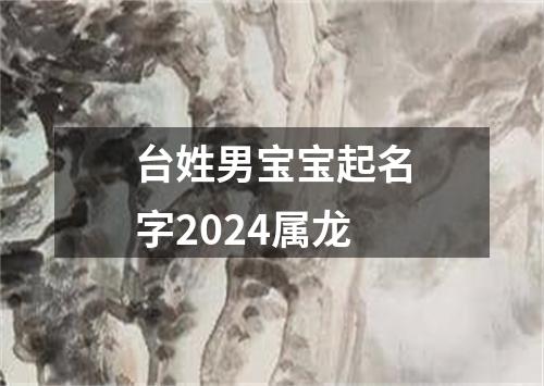 台姓男宝宝起名字2024属龙
