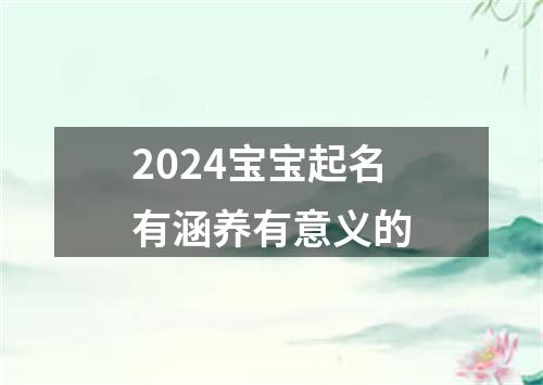 2024宝宝起名有涵养有意义的
