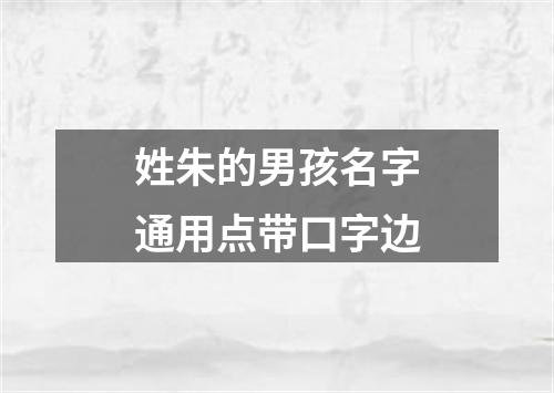 姓朱的男孩名字通用点带口字边