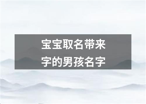 宝宝取名带来字的男孩名字