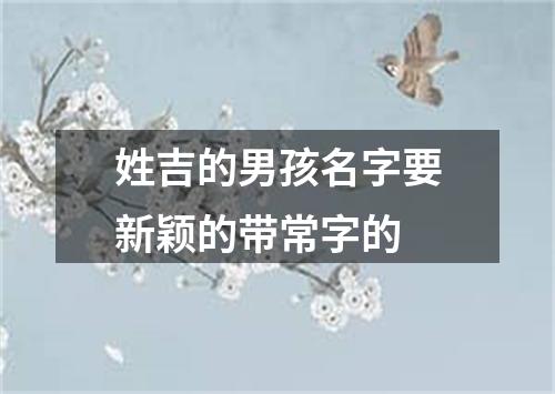 姓吉的男孩名字要新颖的带常字的