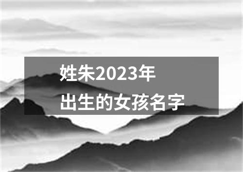 姓朱2023年出生的女孩名字