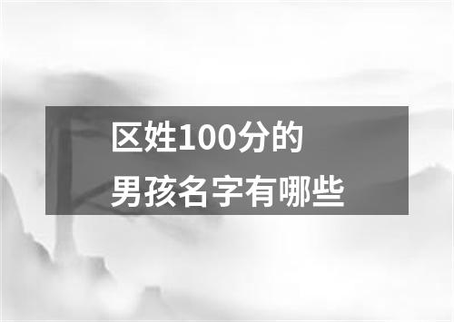 区姓100分的男孩名字有哪些