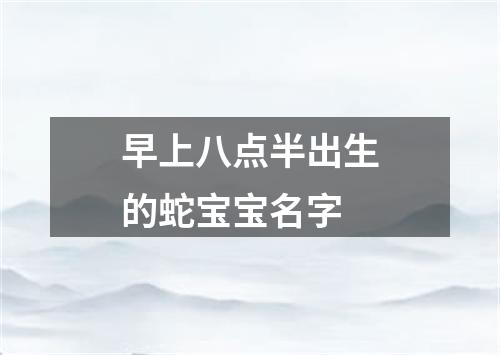 早上八点半出生的蛇宝宝名字